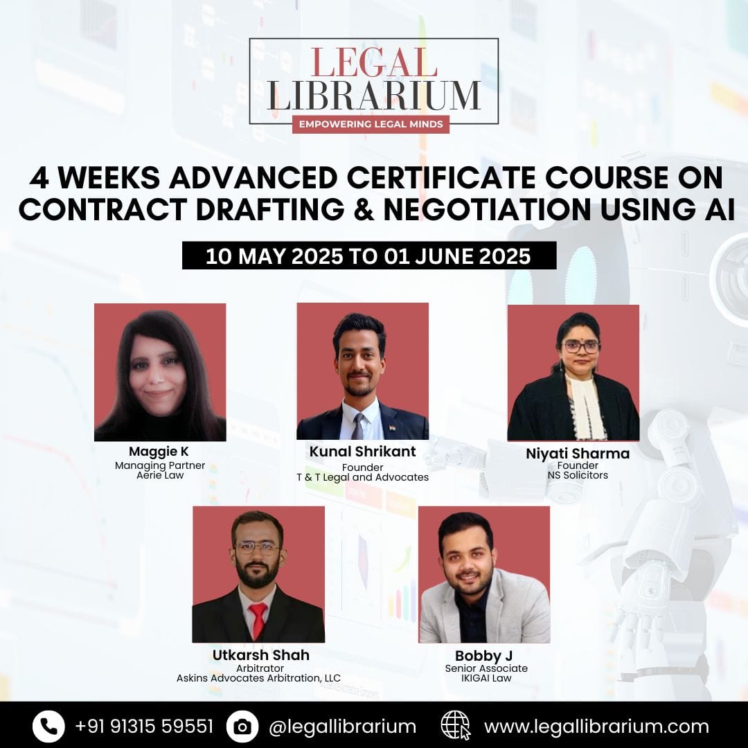4-Week Certificate Course on Contract Drafting & Negotiation Using AI by Legal Librarium