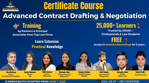 8-Weeks Online Certificate Course on Advanced Contract Drafting & Negotation by Bettering Results