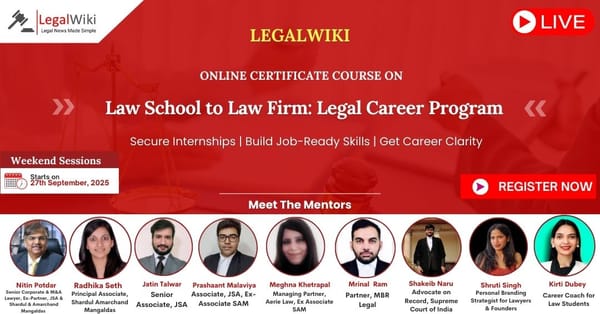 Join our Law School to Law Firm: Legal Career Program | Starts 27th September | LegalWiki