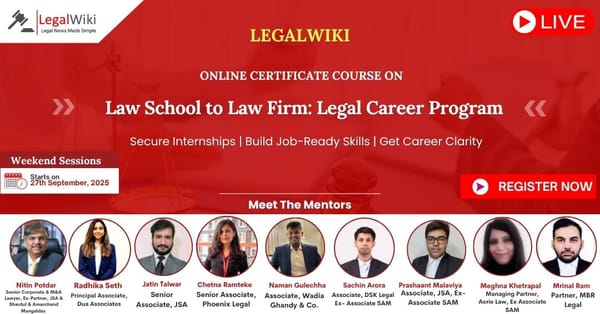 Join our Law School to Law Firm: Legal Career Program | Starts 27th September | LegalWiki